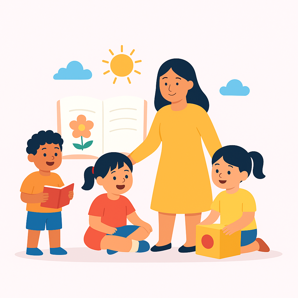 Ilustrasi Guru dan Anak-anak